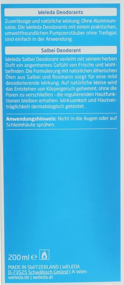 Weleda Salbei Deodorant 200ml - afbeelding 5 van 6