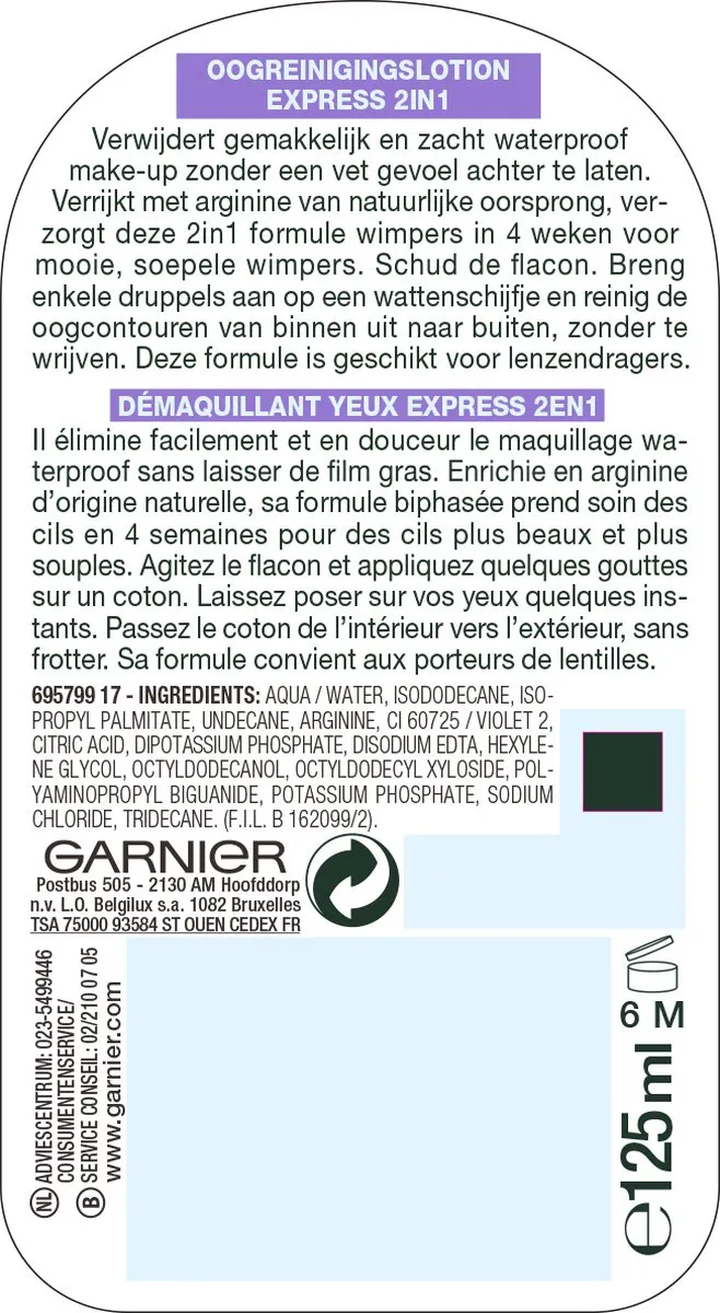 Garnier SkinActive Oogreinigingslotion 125ml