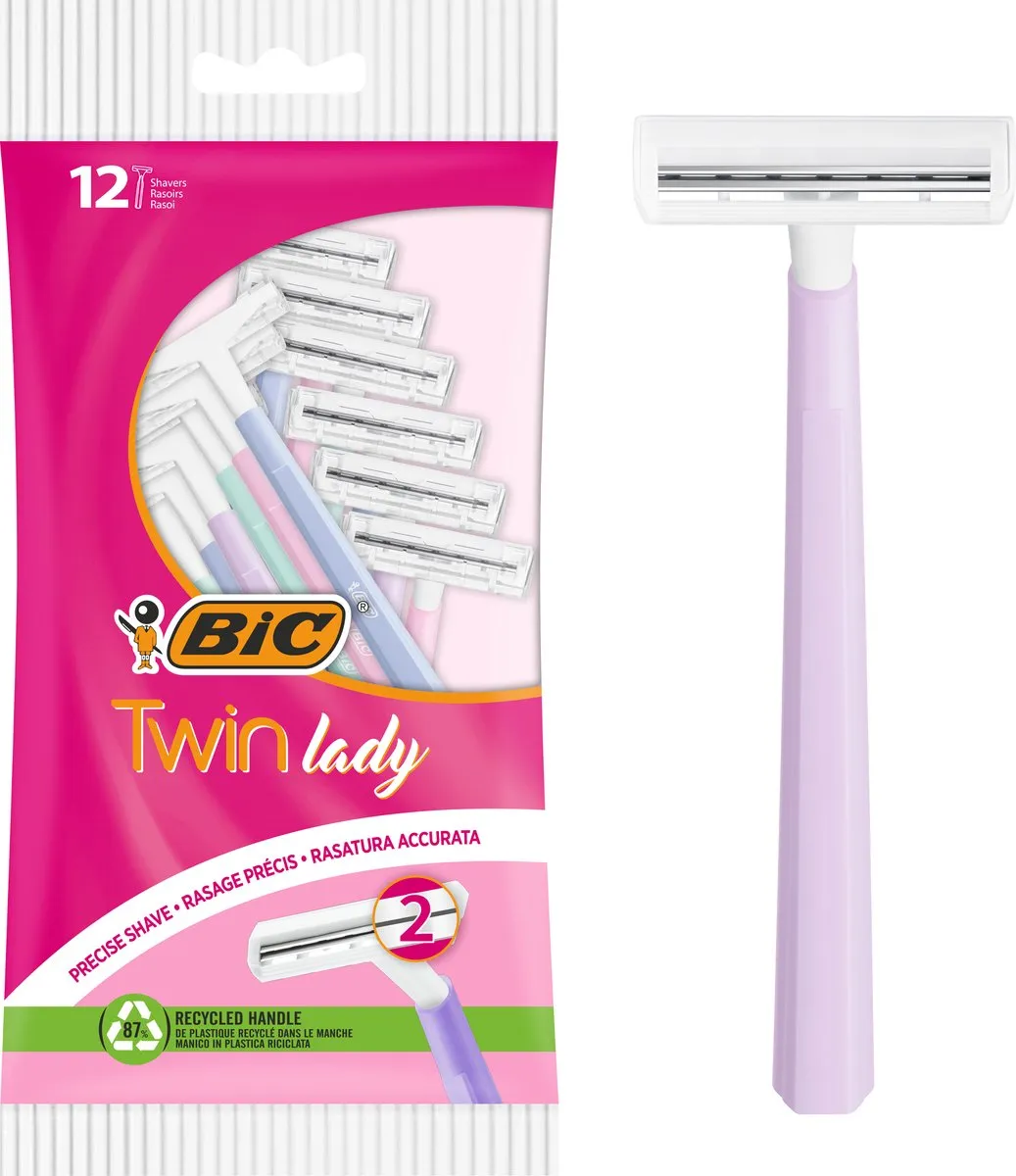 Bic Twin Lady Wegwerp Scheermesjes - 2 Bladen - 12 Stuks