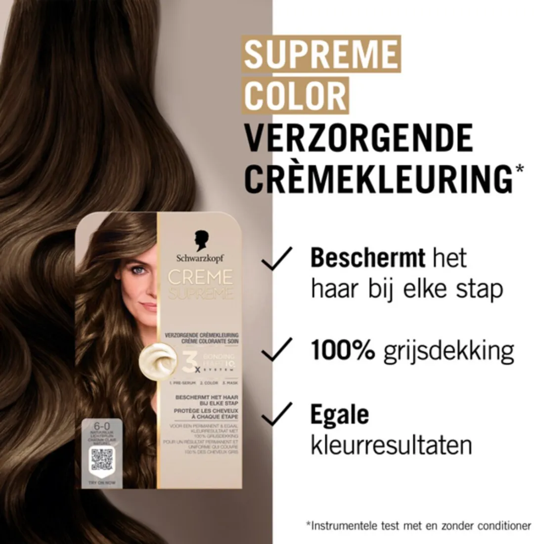 Schwarzkopf Creme Supreme 6-0 Haarkleuring 245g - 12 Stuks