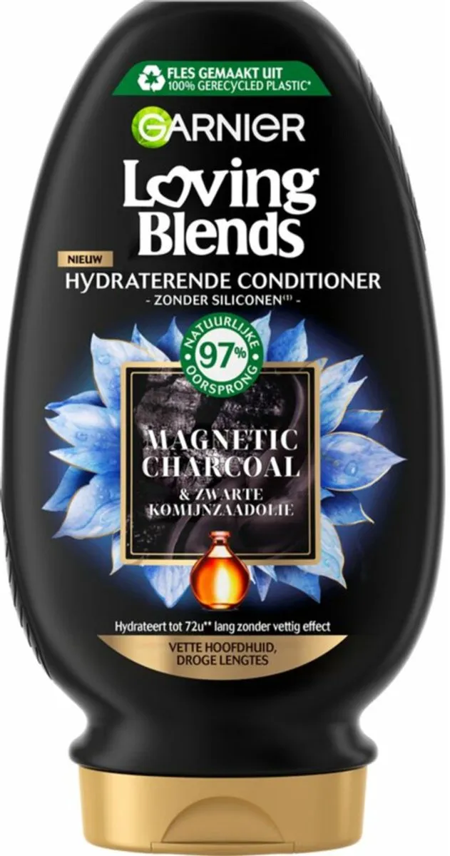 Garnier Loving Blends Magnetic Charcoal Conditioner 250ml - 4 Stuks
