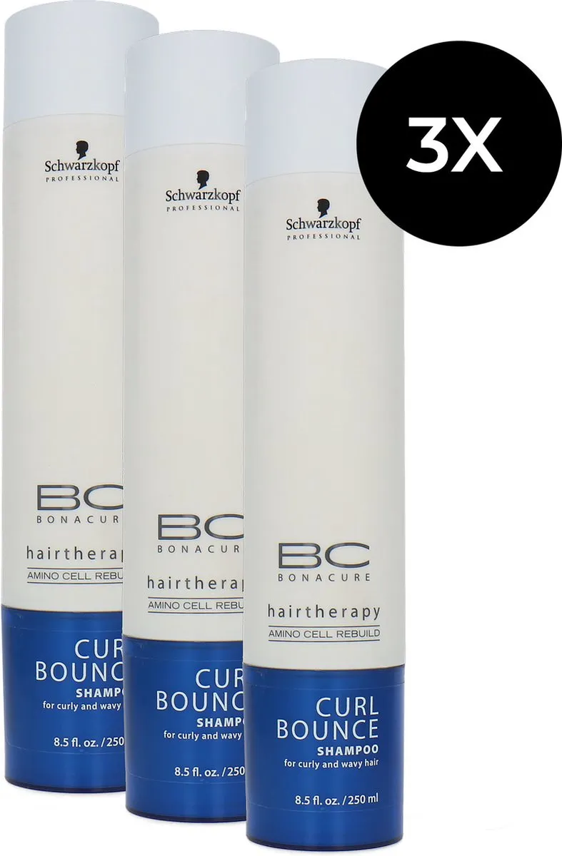 Schwarzkopf Bonacure Curl Bounce Shampoo 3x250ml