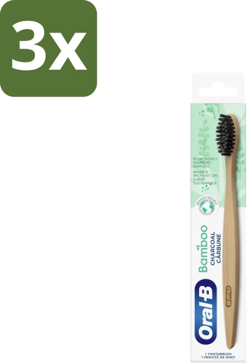 Oral-B Bamboe Tandenborstel Houtskool - 3 Stuks