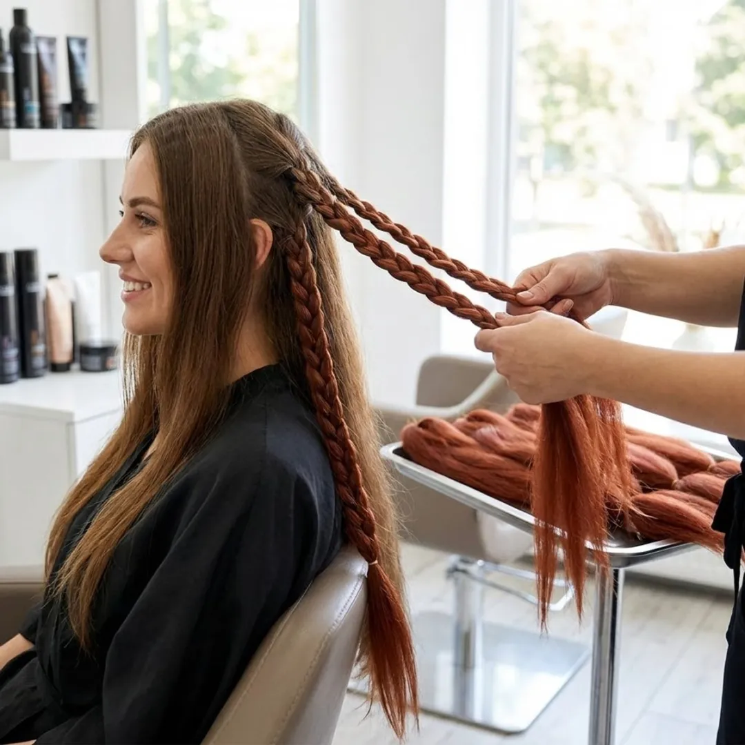 NUVEX Koper Rood Braid Extensions - 6 Stuks