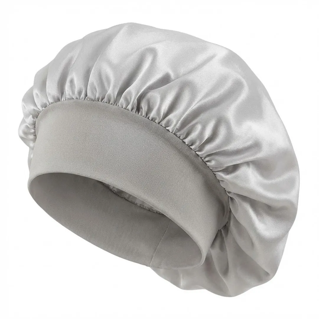 NUVEX Zilverkleurige Satin Haarbonnet