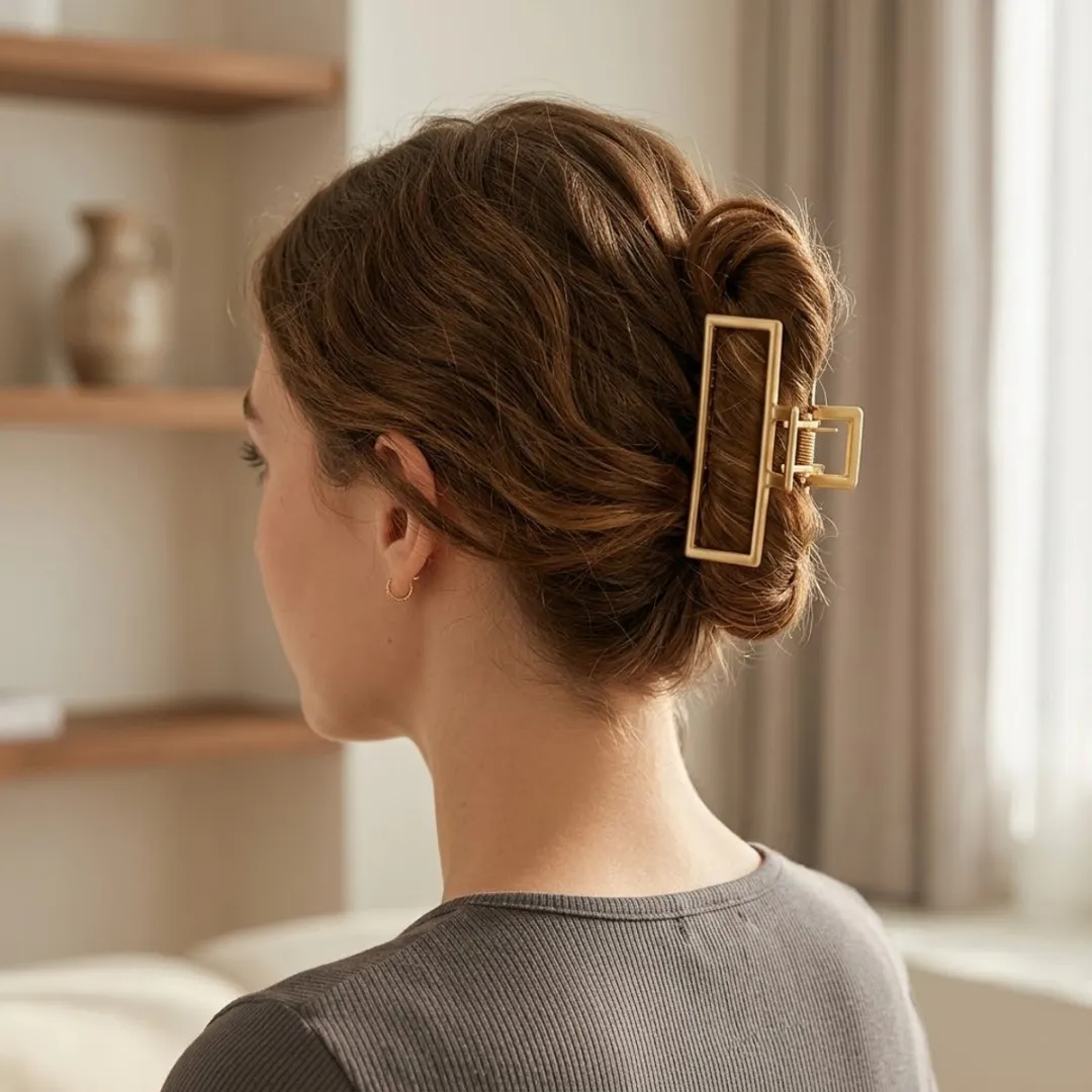 NuveX Goudkleurige Haarclip - 7cm - Minimalistisch