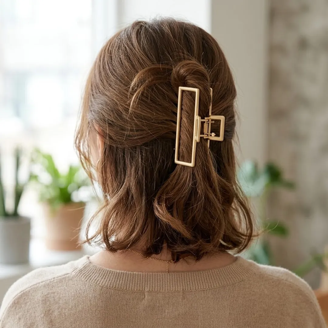 NuveX Goudkleurige Haarclip - 7cm - Minimalistisch