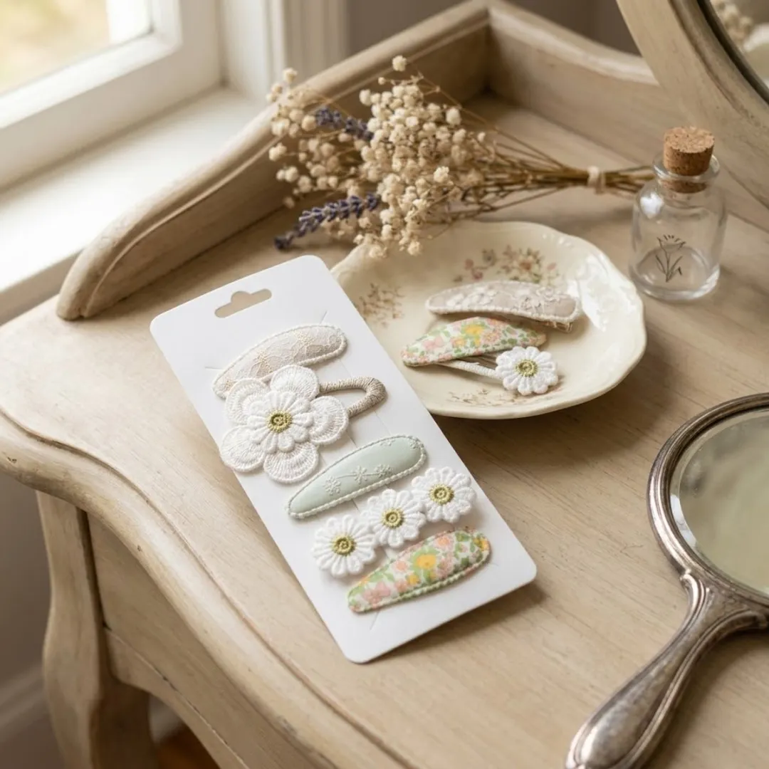 NUVEX Haarspeldjes Set 5 Stuks - Wit/Beige/Lichtgroen/Multicolor