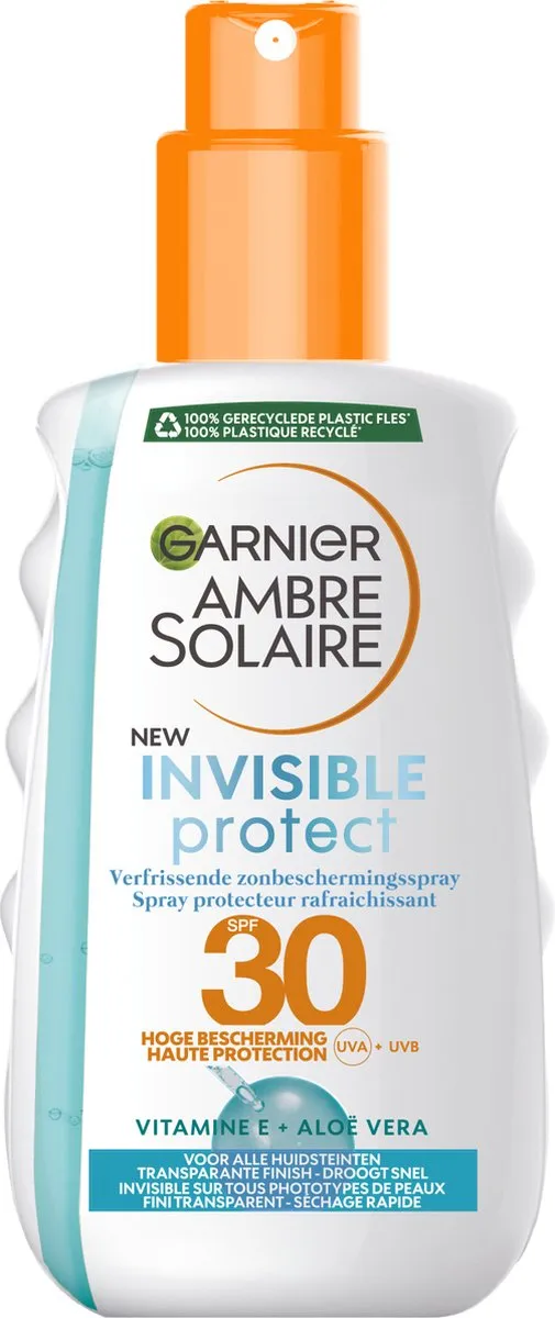 Garnier Ambre Solaire Invisible Protect Refresh Transparante Bronze Zonnebrandspray SPF 30 200ml - afbeelding 6 van 6