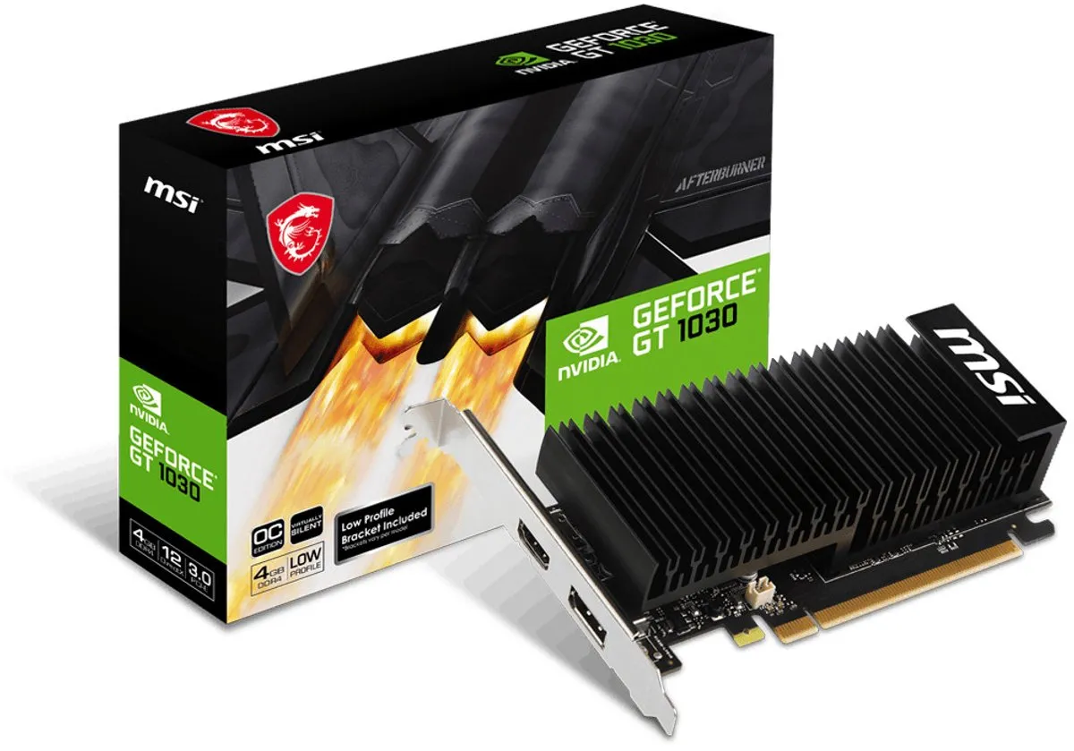 MSI GeForce GT 1030 4GHD4 LP OC Videokaart - 4GB GDDR4