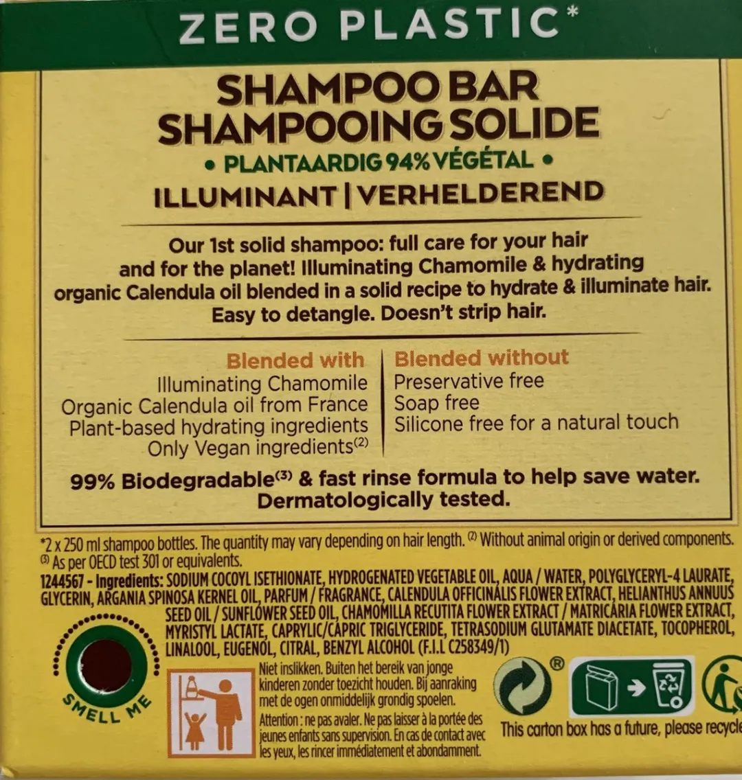 Garnier Ultra Doux Kamille Shampoo Bar Blond Haar 60g
