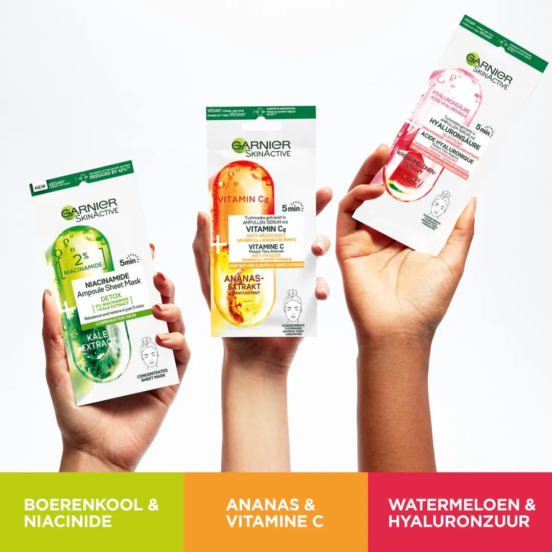 Garnier SkinActive Watermeloen Hyaluronzuur Sheet Mask 15ml - Roze