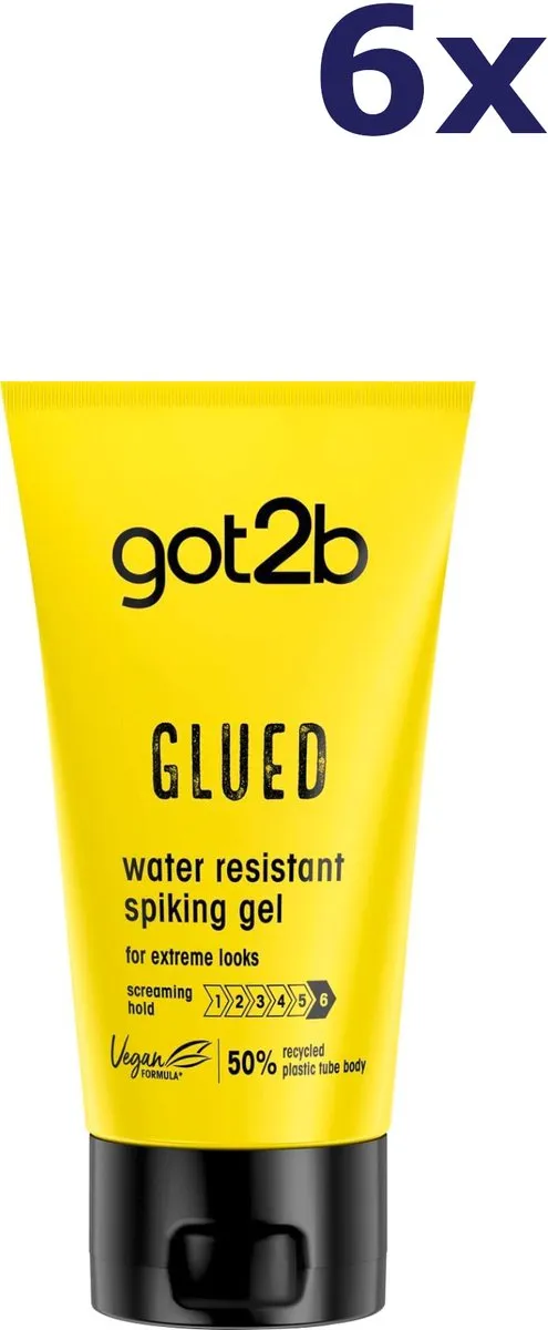 Schwarzkopf Got2b Glued Water Resistant Spiking Gel 150ml - 6 Stuks