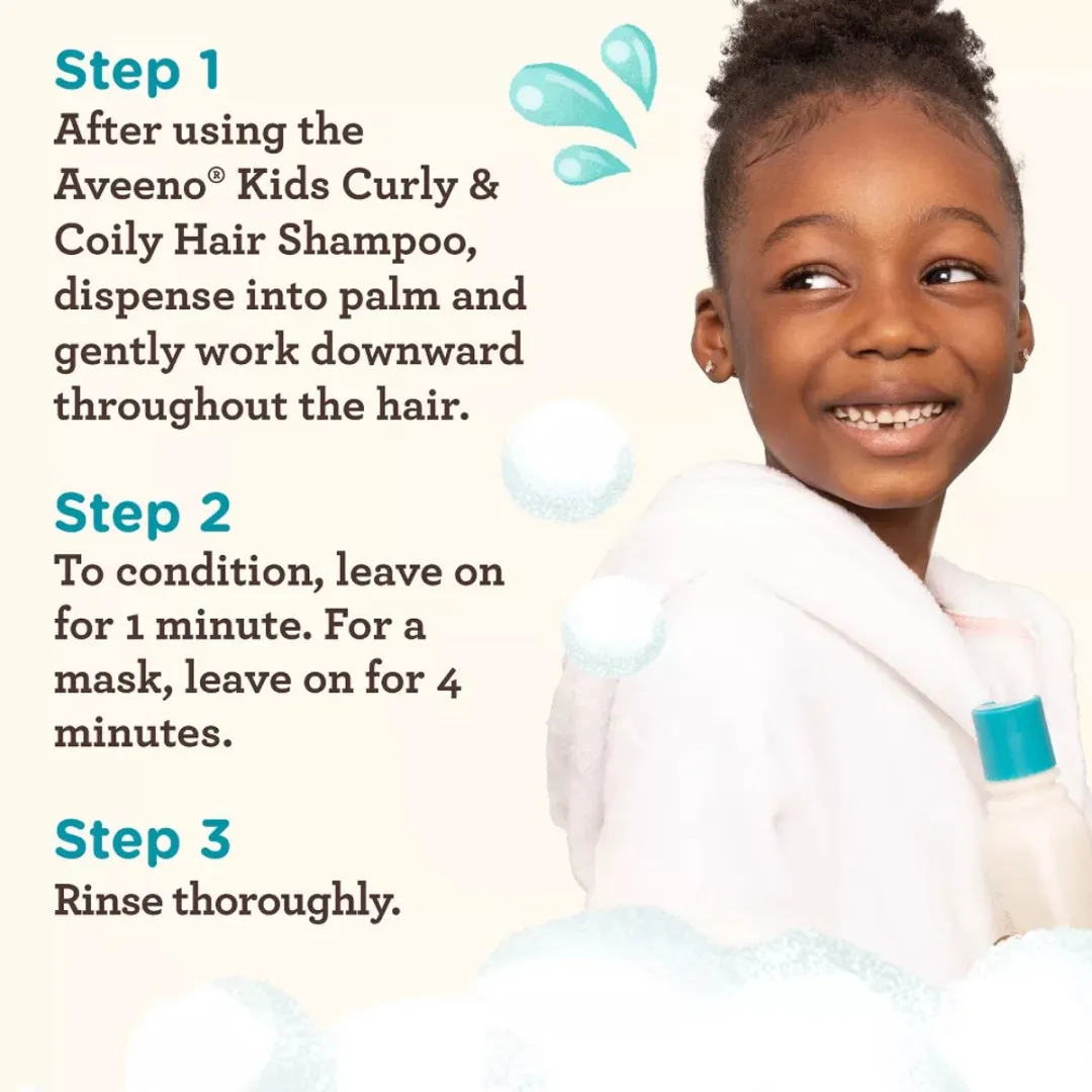Aveeno Kids' Coily Hair Conditioner – Voor Krullend & Afro Haar – Baby & Kinderen – 354ml