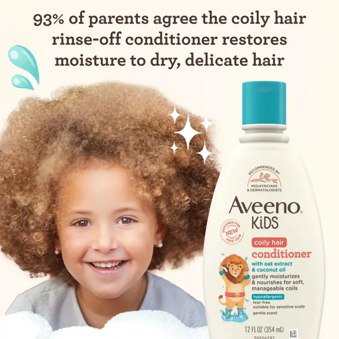 Aveeno Kids' Coily Hair Conditioner – Voor Krullend & Afro Haar – Baby & Kinderen – 354ml