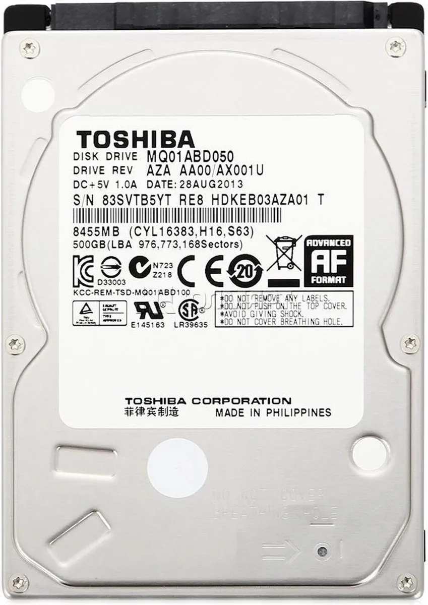 Toshiba MQ01ABD050 Interne Harde Schijf 500GB