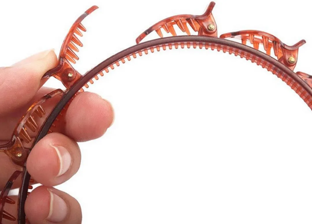 Diadeem - Diadeem met clips - diadeem met haarspeld - haar accessoires - bruin