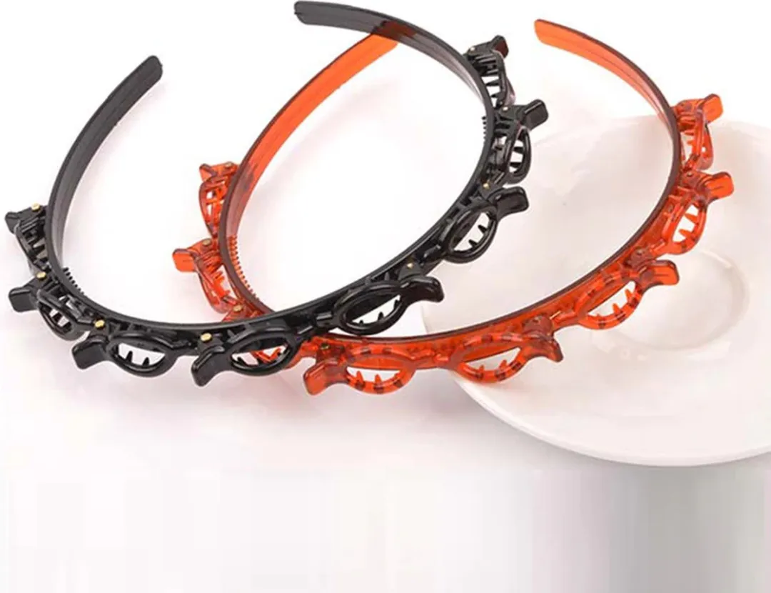 Diadeem - Diadeem met clips - diadeem met haarspeld - haar accessoires - bruin