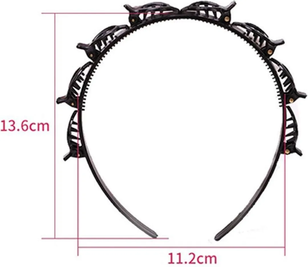 Diadeem - Diadeem met clips - diadeem met haarspeld - haar accessoires - bruin