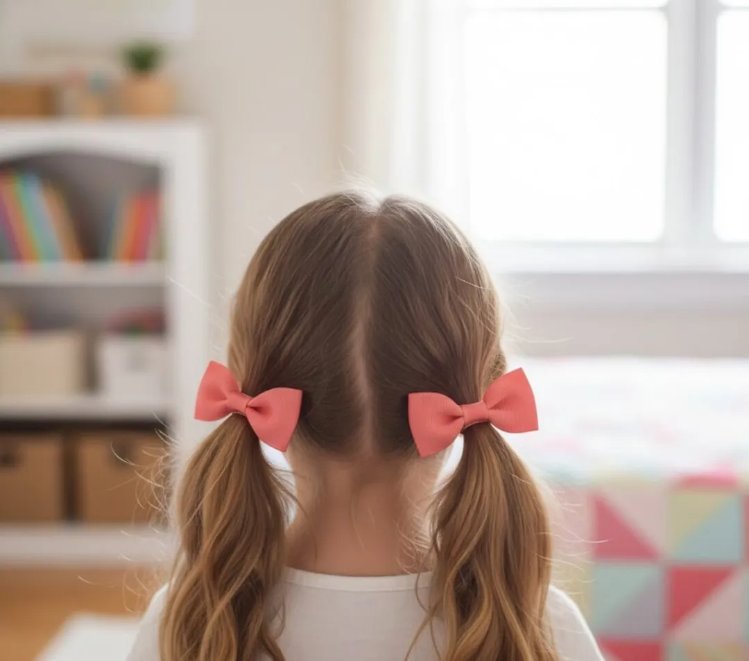 Koraal roze haar elastiekjes set – strik haarbandjes – meisjes dames – 20 stuks – elastische haar elastiek met strik – ribstof strikjes set