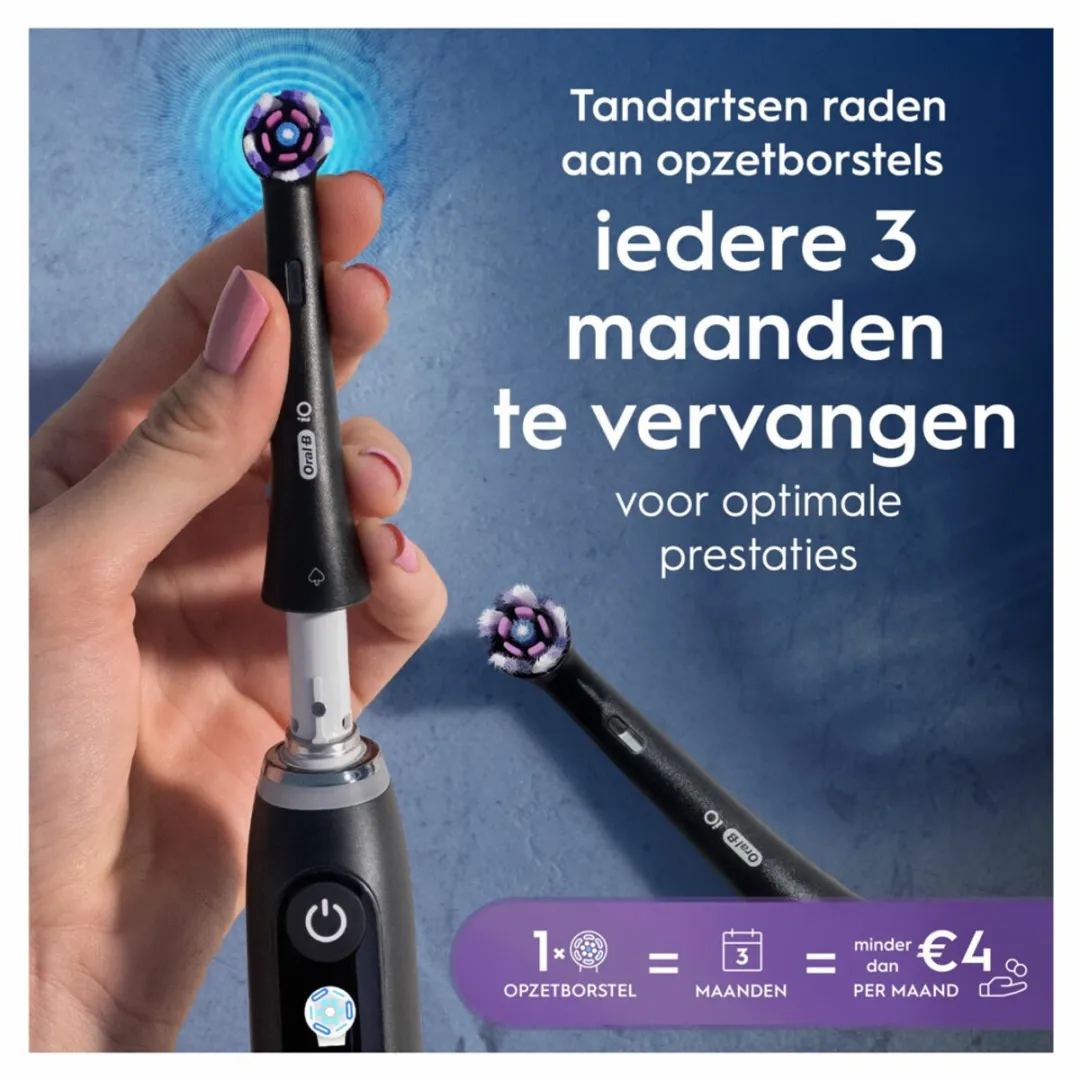 Oral-B iO Radiant White Opzetborstels - 12 Stuks (3x4) - Zwart