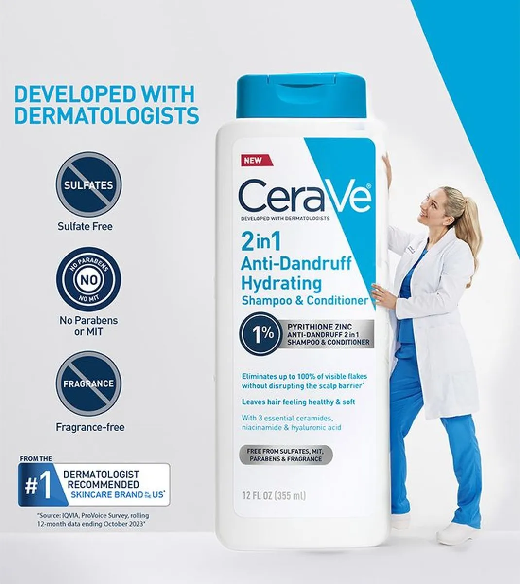 CeraVe Hydraterende Shampoo & Conditioner 2-in-1 355ml
