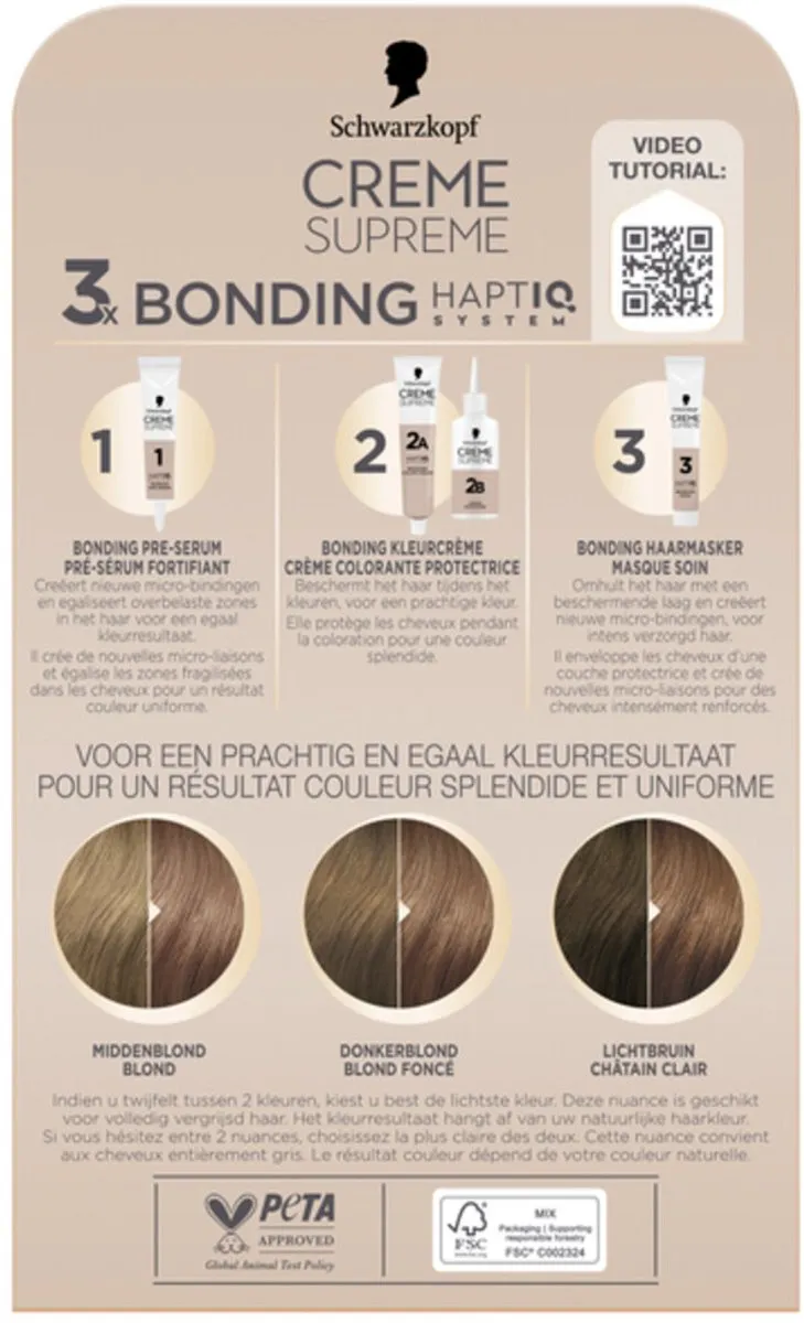 Schwarzkopf Creme Supreme 7-16 Cool Donker Asblond Haarverf 245g
