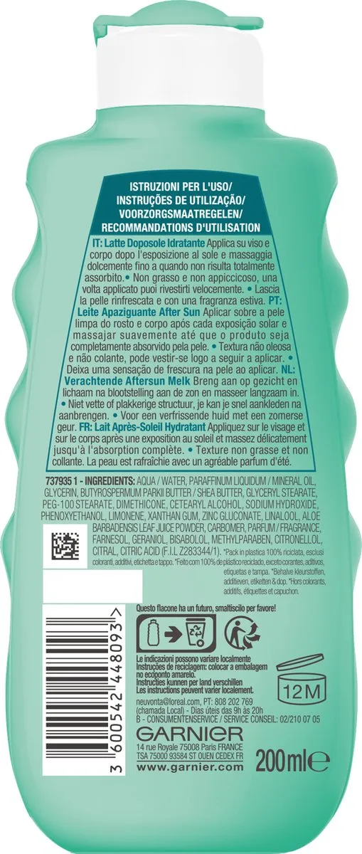 Garnier Ambre Solaire Aftersun Melk 200ml