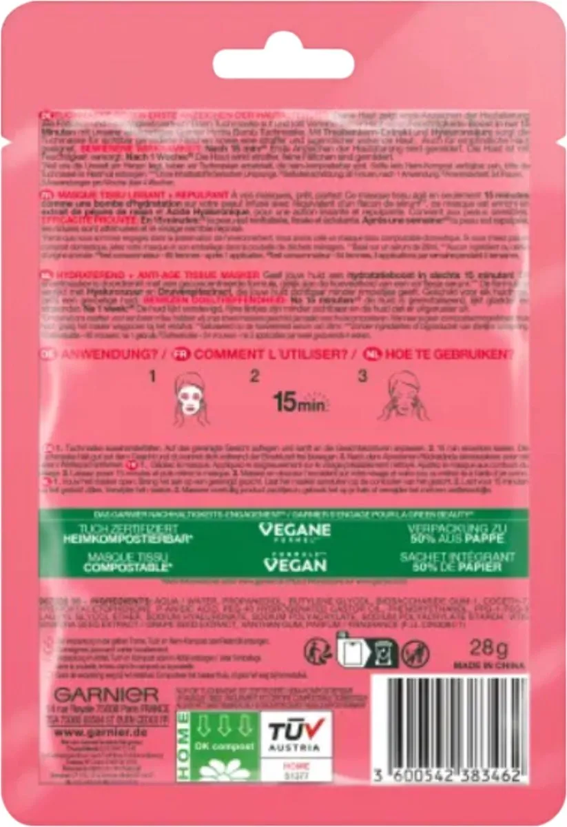 Garnier SkinActive Hydra Bomb Druivenpitextract Masker 28g