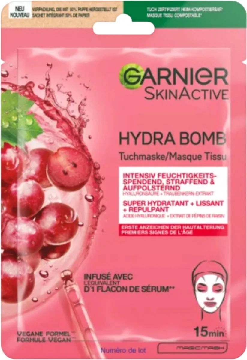 Garnier SkinActive Hydra Bomb Druivenpitextract Masker 28g
