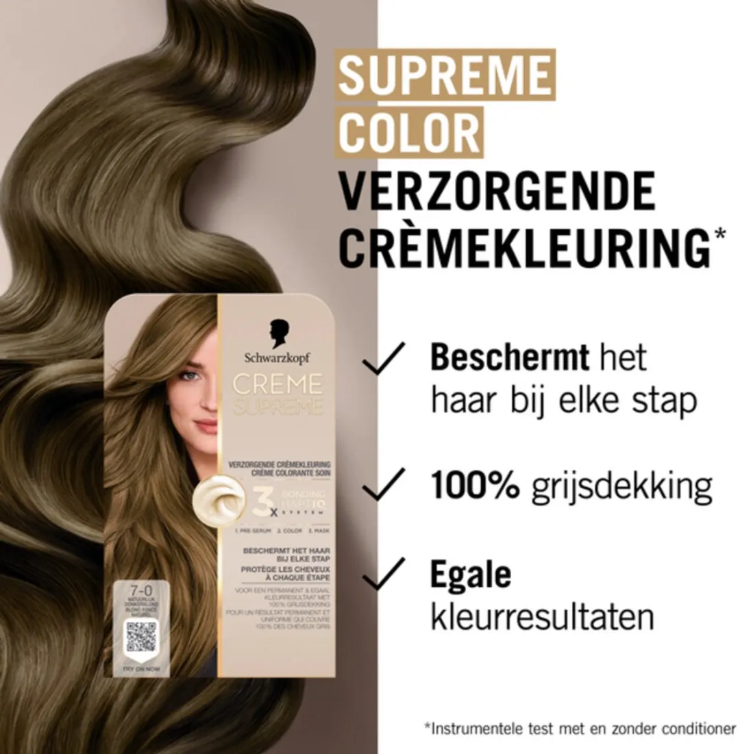 Schwarzkopf Creme Supreme 7-0 Haarkleuring 1470g - 6 Stuks