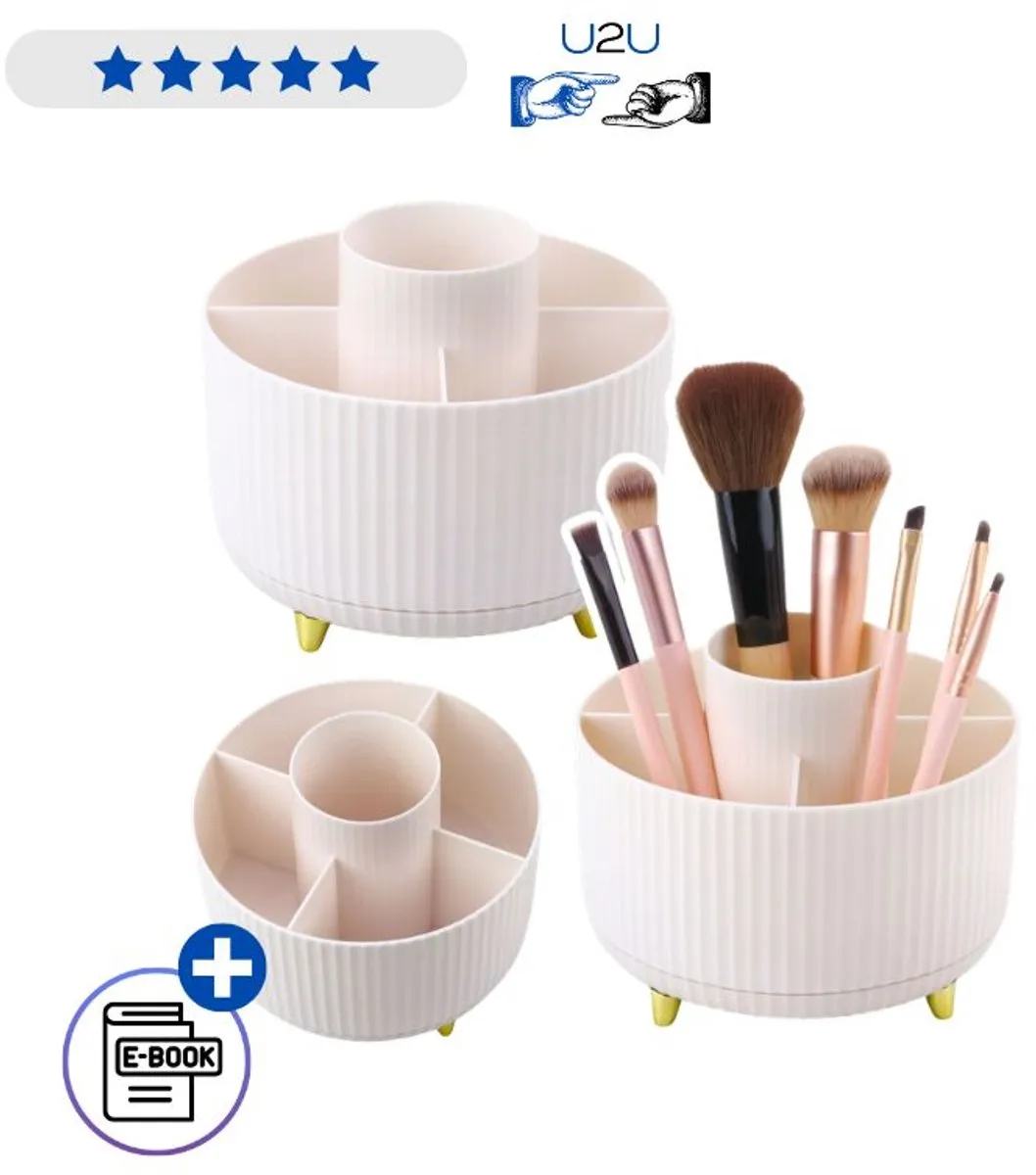 Lean Toys 360° Draaibare Make-up Organizer Wit