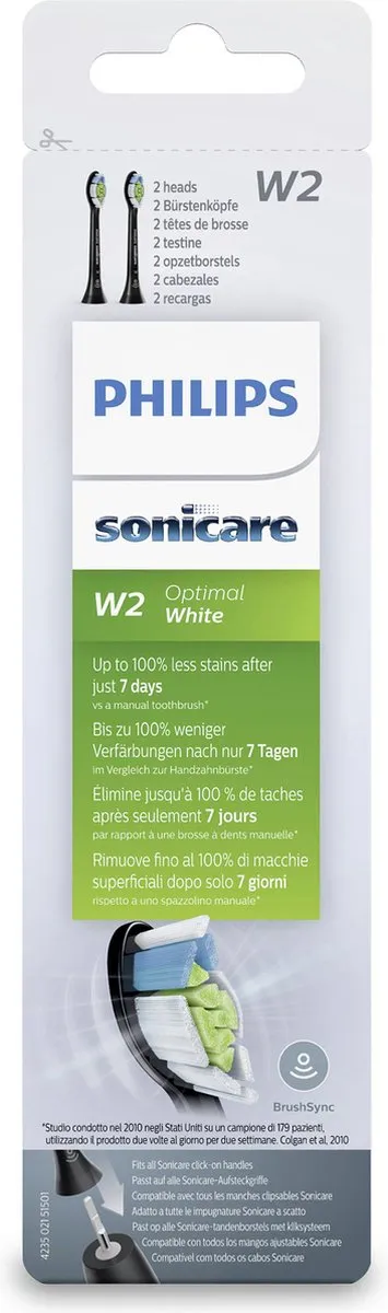 Philips Sonicare W2 HX6062/13 Opzetborstels - 2 Stuks