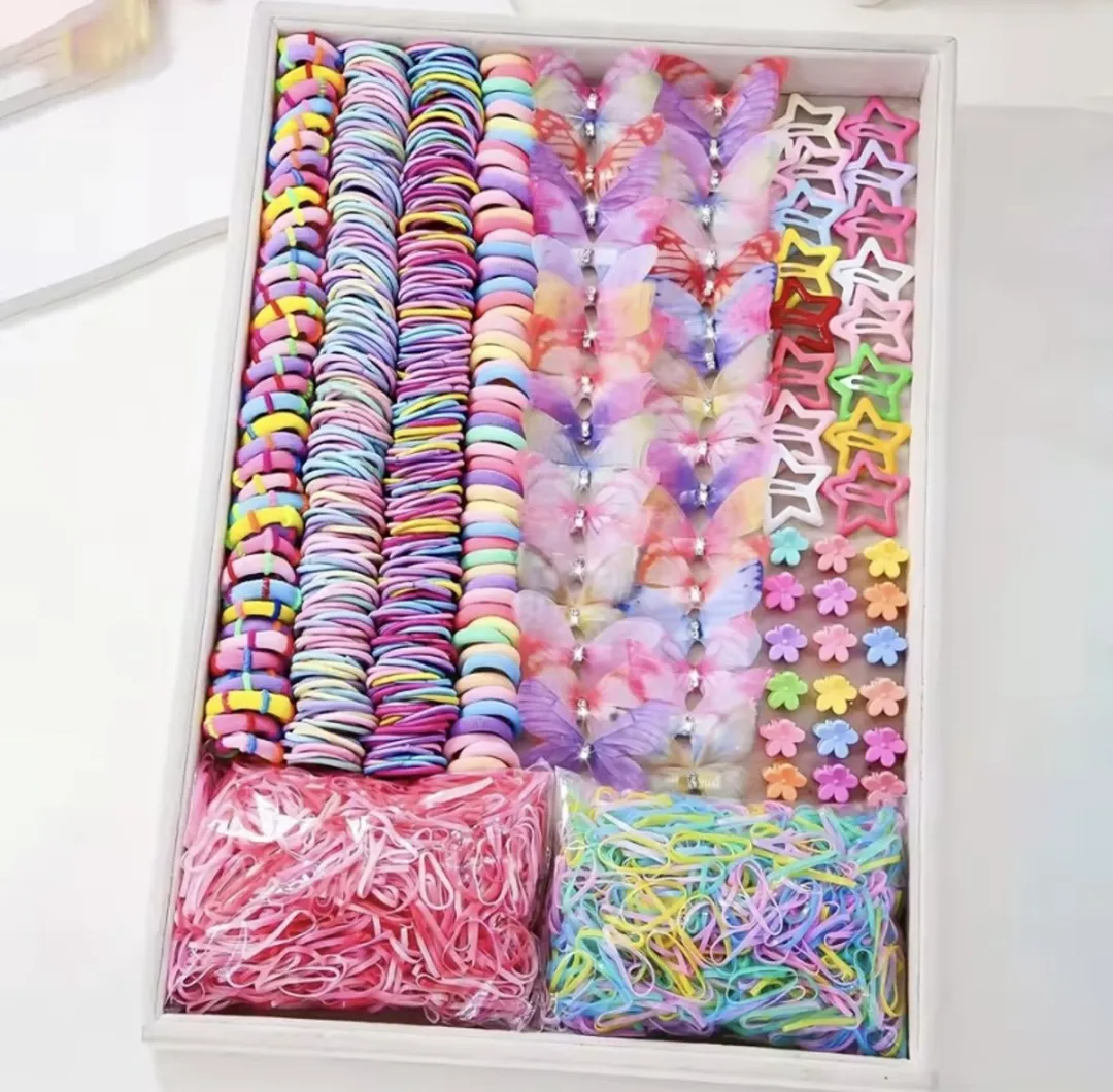 Kinder Haarelastiekjes – 1000 Stuks Gekleurde Mix – Haaraccessoires voor Meisjes, Baby’s & Peuters – Inclusief 2 Beauty Tasjes – Leuk Cadeau