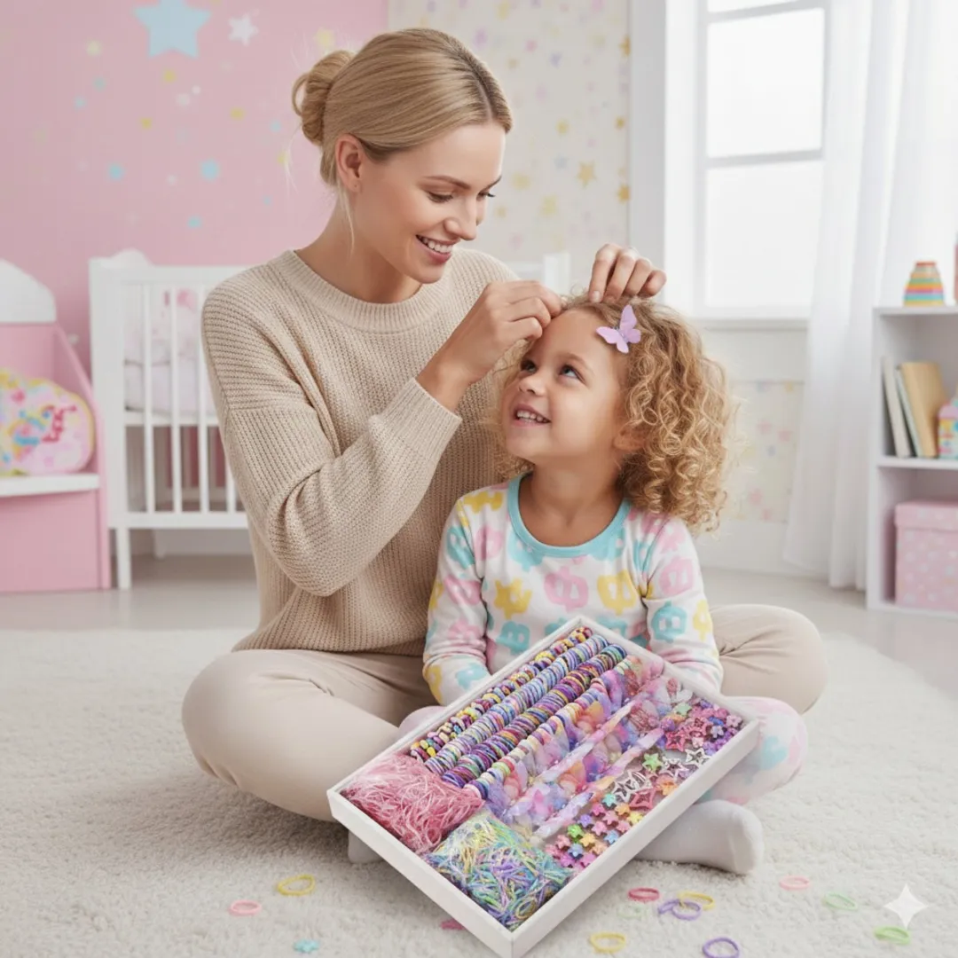 Kinder Haarelastiekjes – 1000 Stuks Gekleurde Mix – Haaraccessoires voor Meisjes, Baby’s & Peuters – Inclusief 2 Beauty Tasjes – Leuk Cadeau