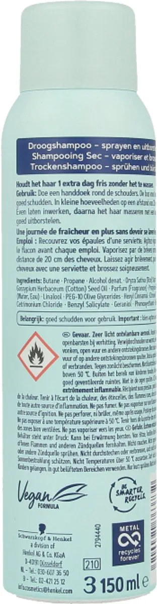 Schwarzkopf Cotton Fresh Droogshampoo 150ml