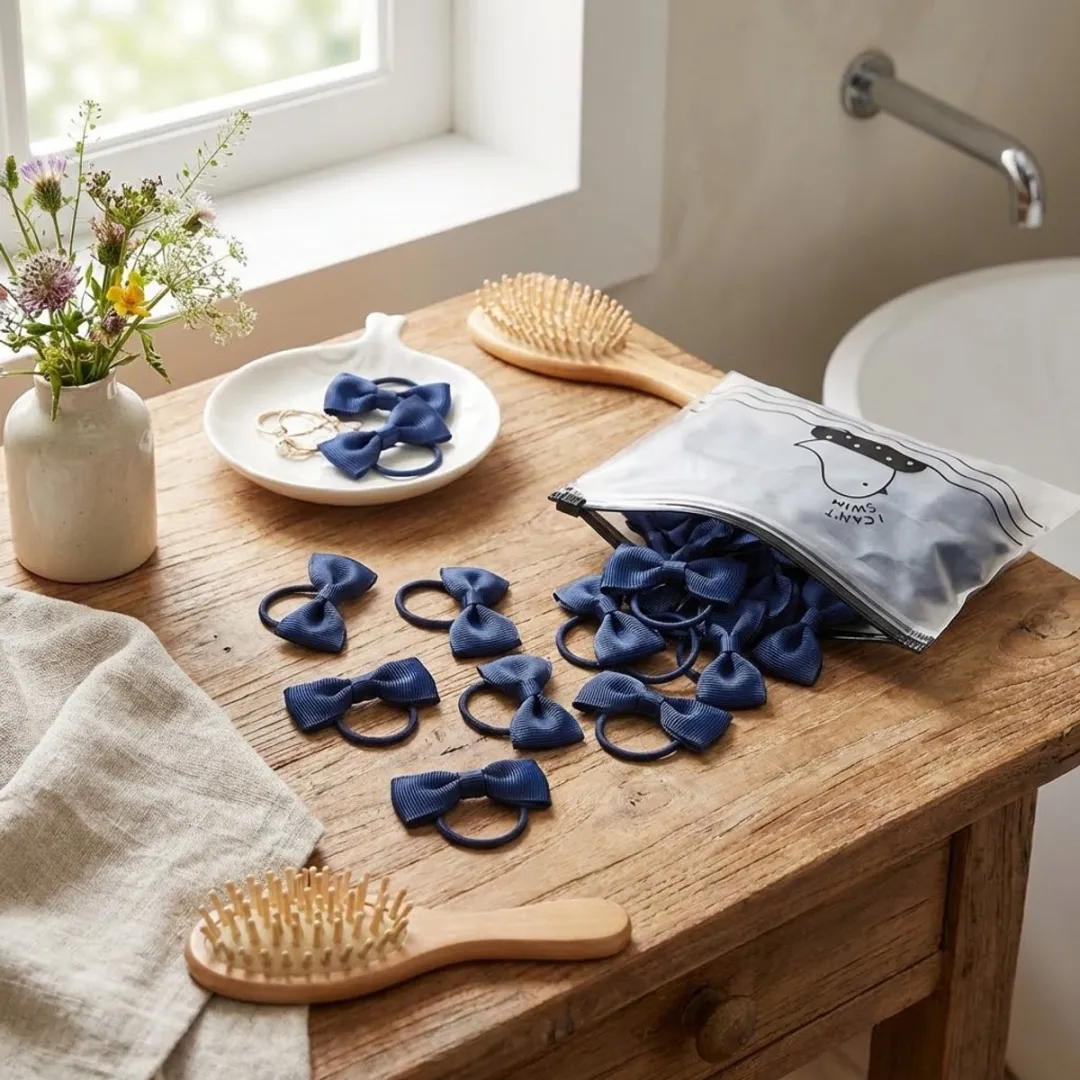 NuveX Donkerblauw Haar Elastiekjes Set - 20 Stuks