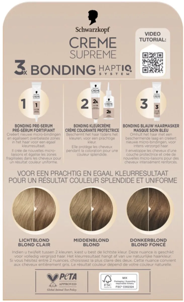 Schwarzkopf Creme Supreme 8-16 Cool Asblond Haarverf - 20 Stuks