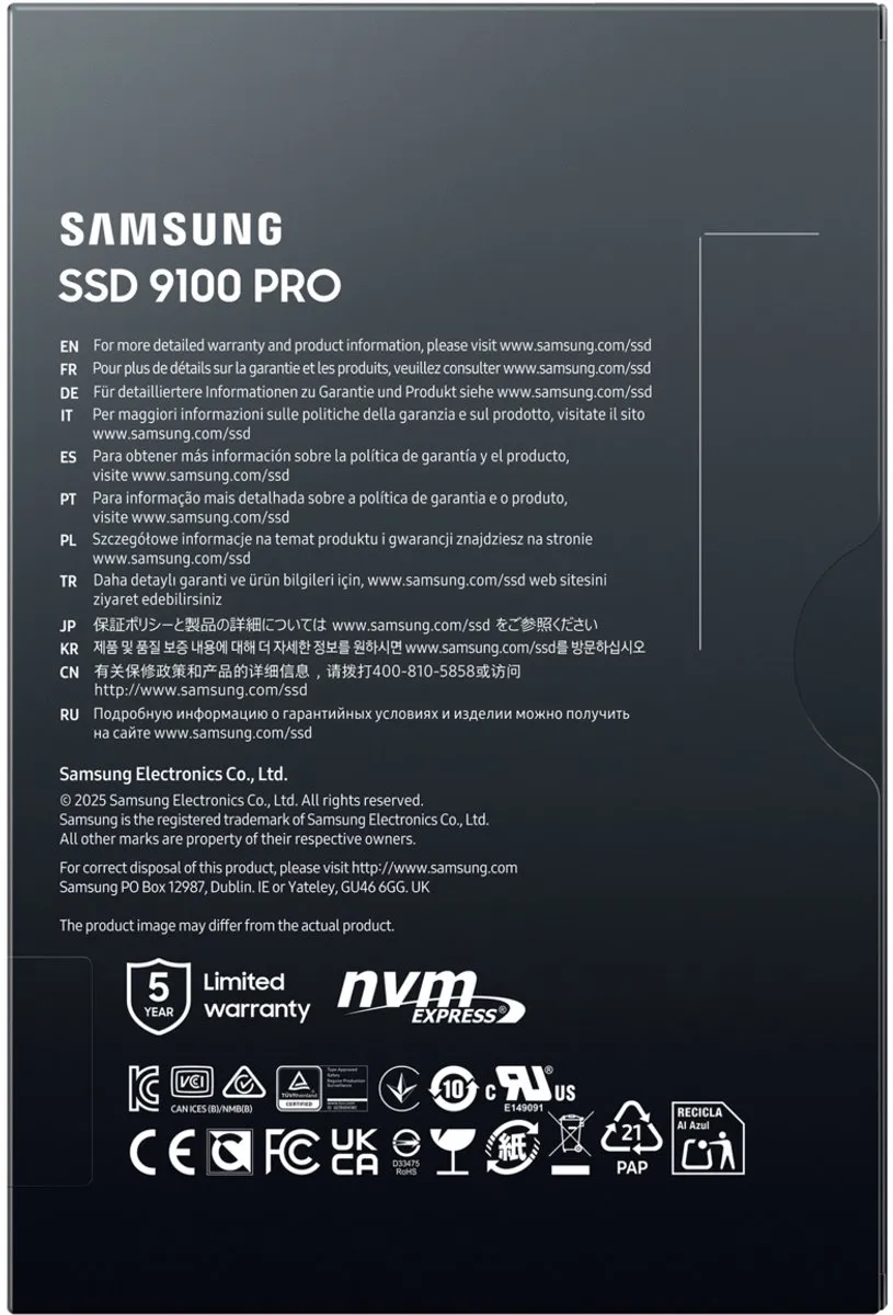 Samsung 9100 PRO MZ-VAP4T0BW SSD - 4TB