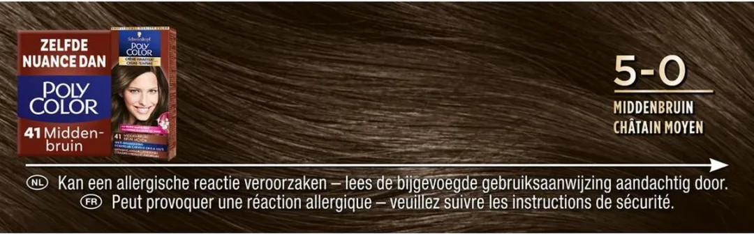 Schwarzkopf Poly Palette Haarverf 5-0 Middenbruin 115ml