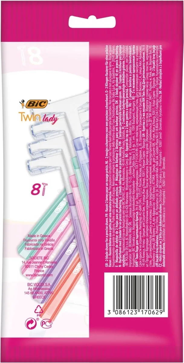 Bic Wegwerpscheermesjes Twin Lady Sensitive - 8 Stuks