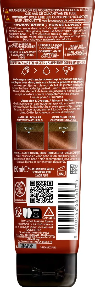 Garnier Olia Gloss Gekleurd Haarmasker Cowboy Koper - 147g