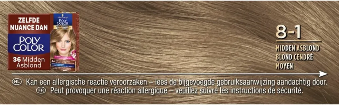 Schwarzkopf Poly Palette 45665 Haarverf Midden Asblond 115ml