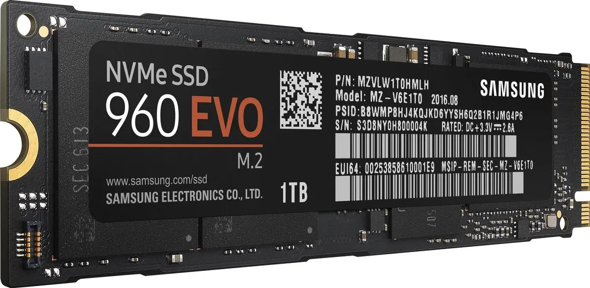 Samsung 960 EVO MZ-V6E1T0BW Interne SSD 1TB - afbeelding 6 van 6