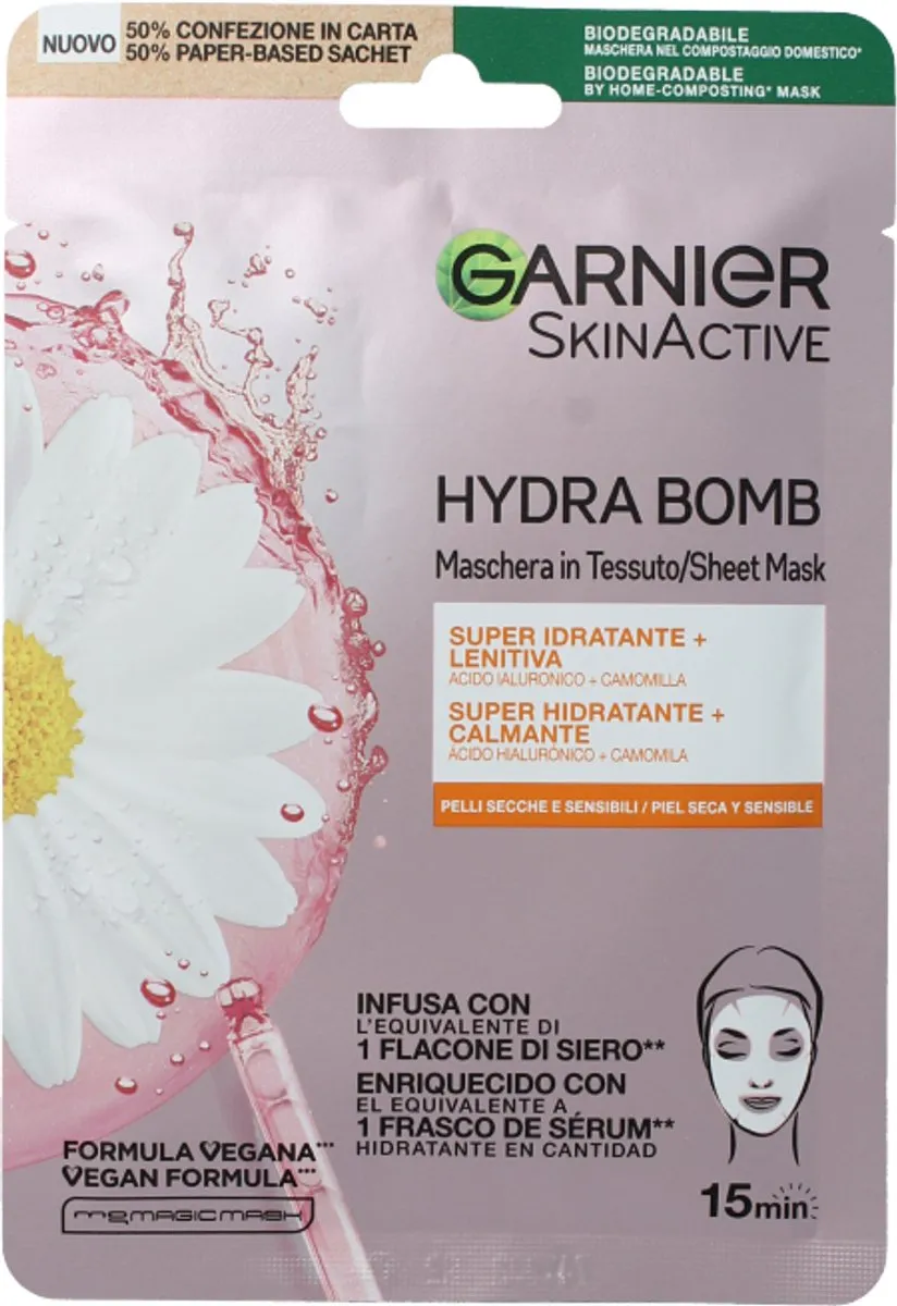 Garnier SkinActive Tissue Masker Kamille Hyaluronzuur 101ml