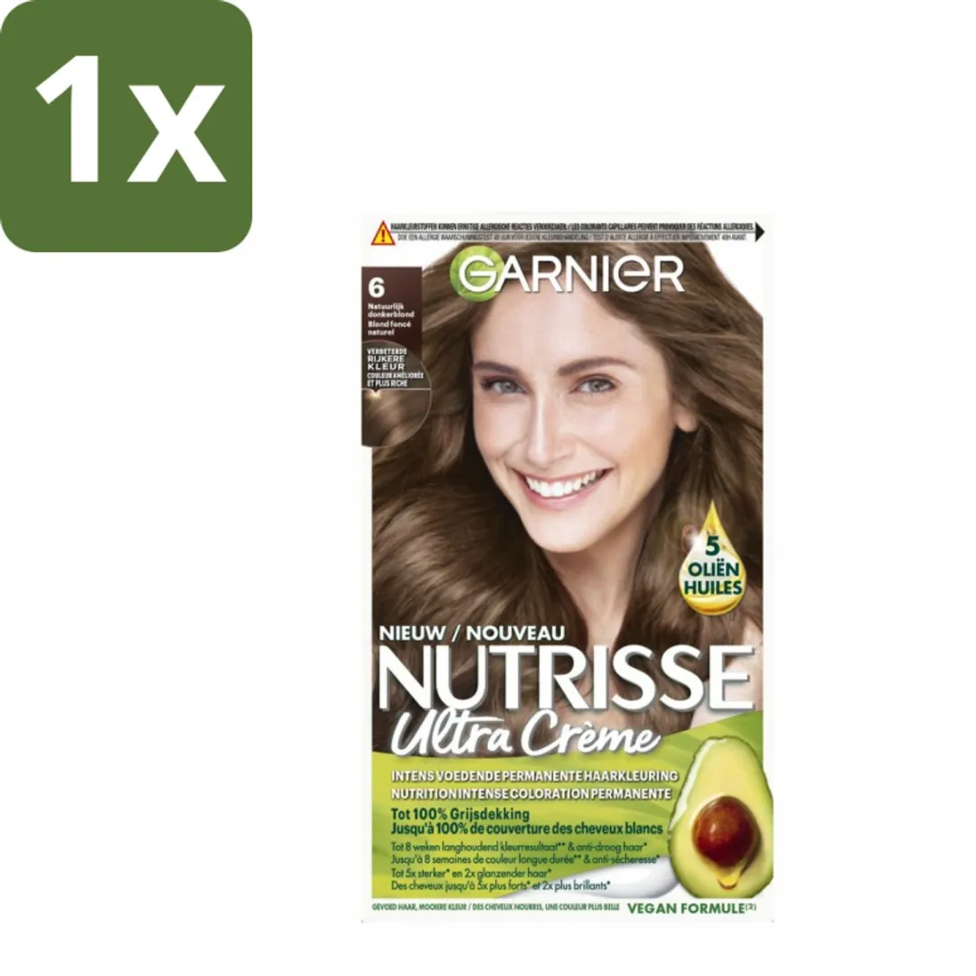 Garnier Nutrisse Ultra Crème 6 Natuurlijk Donkerblond Haarkleuring 824ml