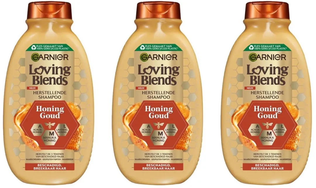 Garnier Loving Blends Honing Goud Herstellende Shampoo 3x300ml