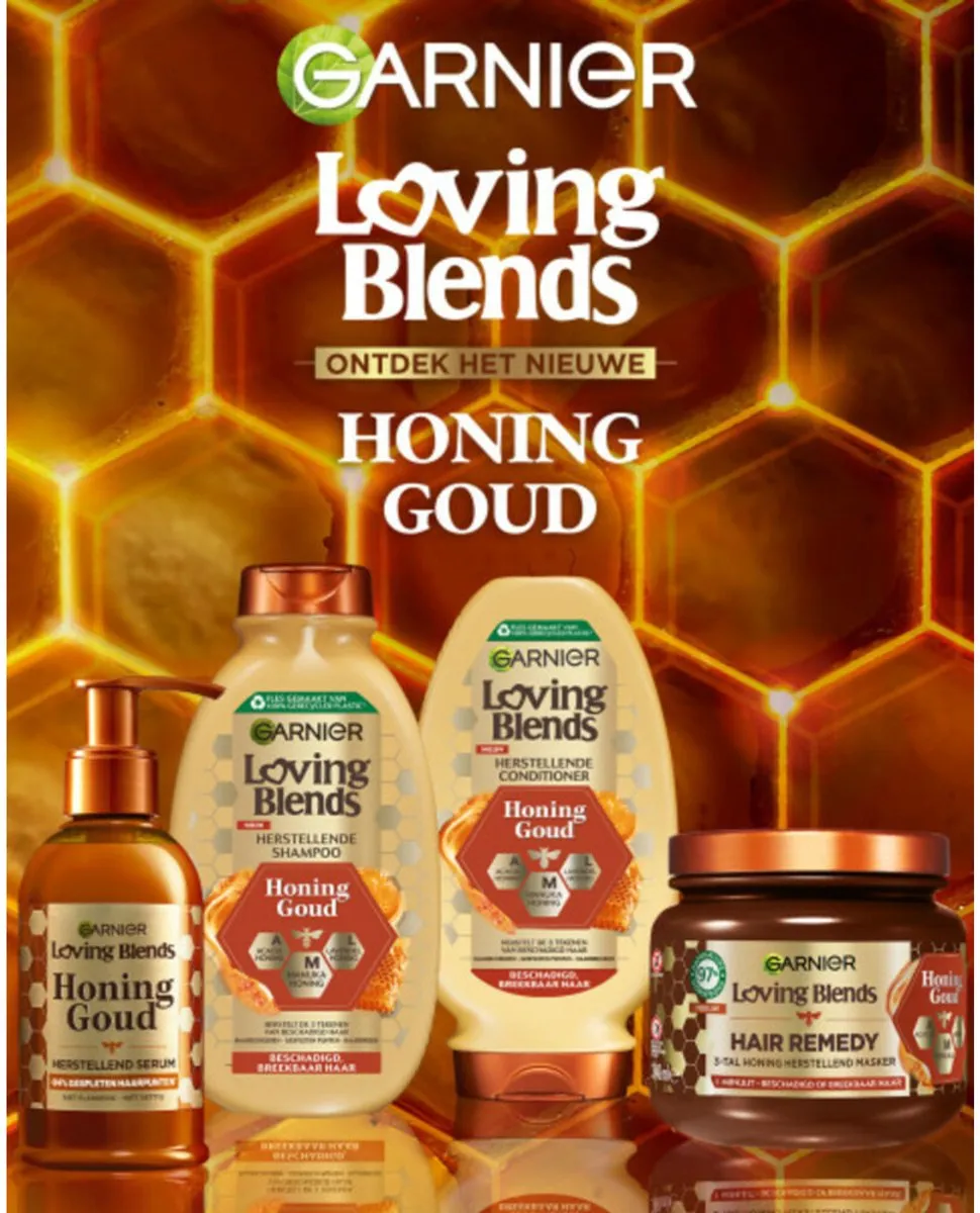 5 x Garnier - Loving Blends Honing Goud - Herstellend Haarserum - Beschadigd & Breekbaar Haar - 115 ml - Haarherstel - Haarversterking - Haarbescherming - Beschadigd Haar - Breekbaar Haar