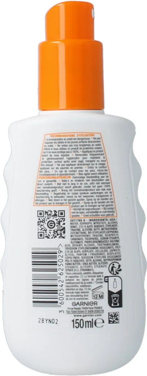 Garnier Ambre Solaire Hydra 24H Protect Zonnebrandspray SPF30 150ml - afbeelding 6 van 6