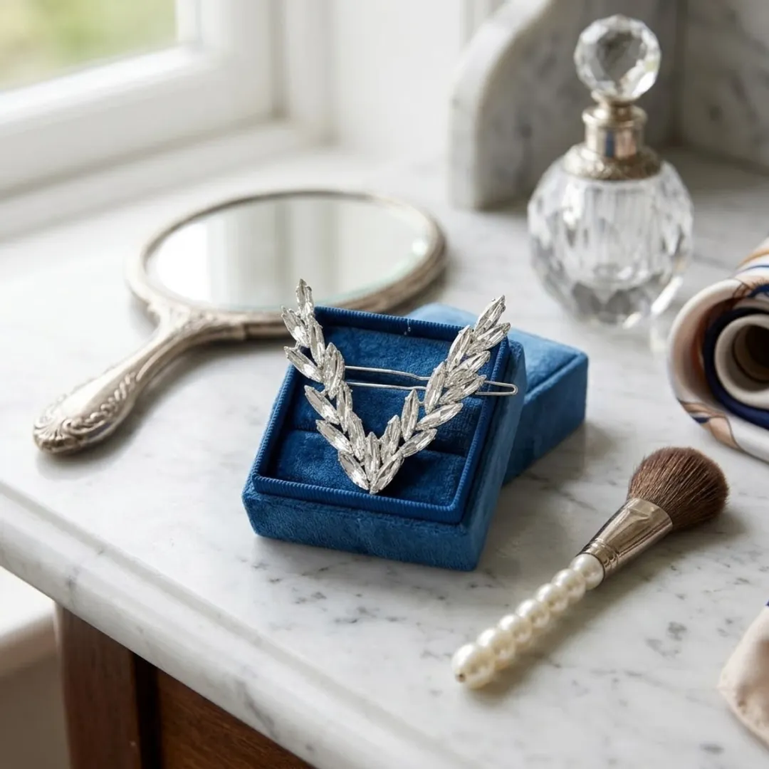 NuveX Zilverkleurige Haarspeld met Kristal - Decoratief